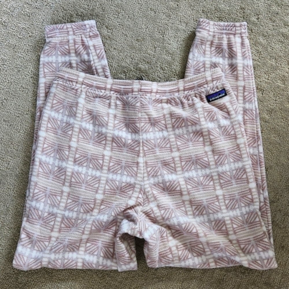 Patagonia Micro D Joggers Wmns Beige Gorpcore Outdoor Fleece Snow Bean Natural M - Picture 3 of 8